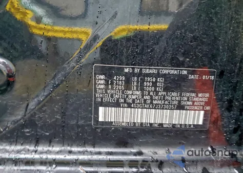 2018 Subaru Impreza Sport из США, поврежденный, VIN 4S3GTAK67J3730257